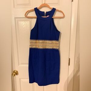 Lilly Pulitzer Blue and Gold Mini Dress